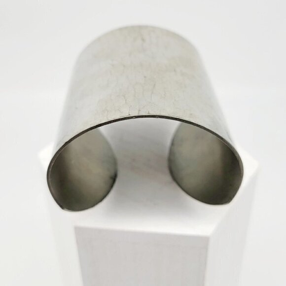 Vintage International Pewter Co 3  Extra Wide Cuff Bracelet Hammered Statement - Picture 4 of 9